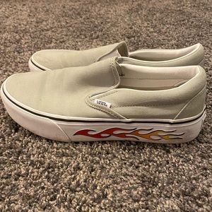Women’s Platform Fire Flame Grey Vans Slide-On